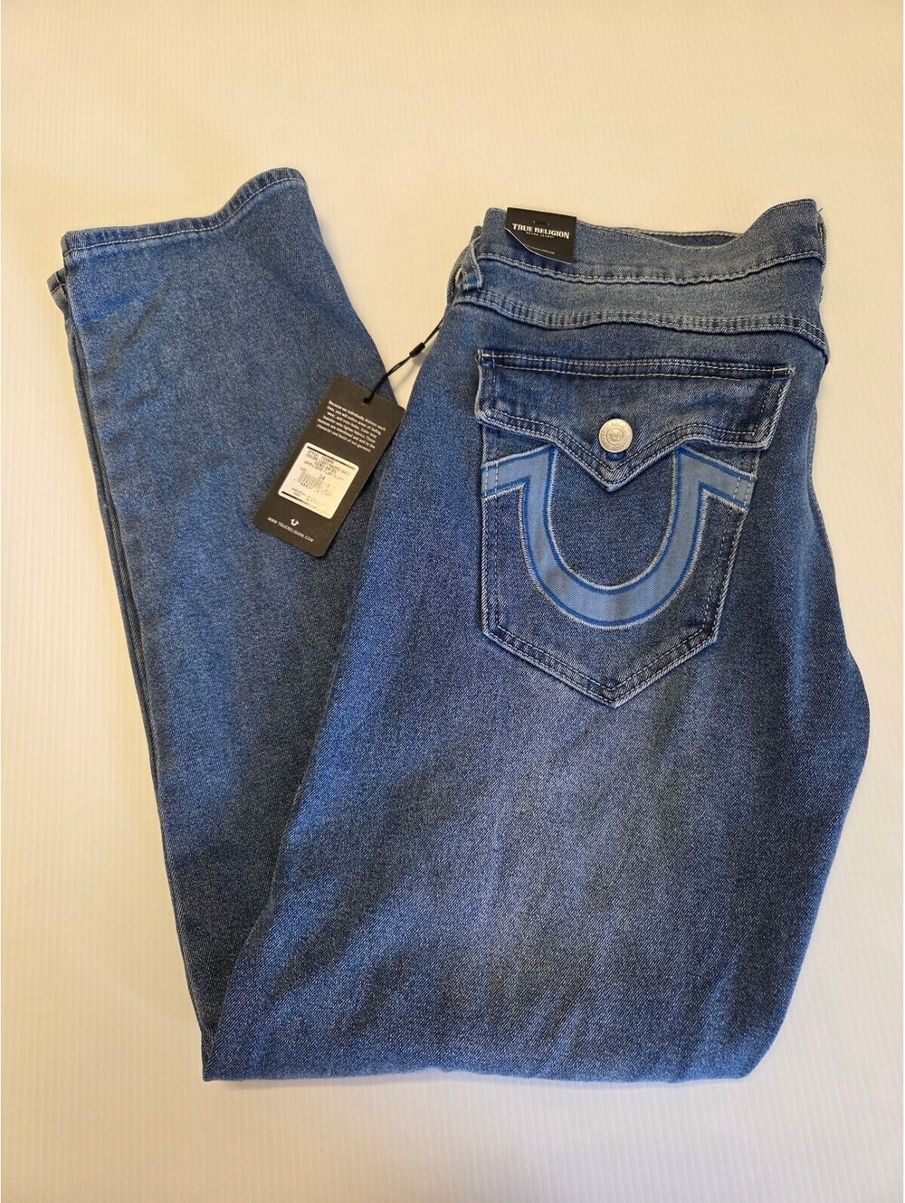 True Religion Geno Slim Fit Men's Jeans Light Pacific Wash Size 34